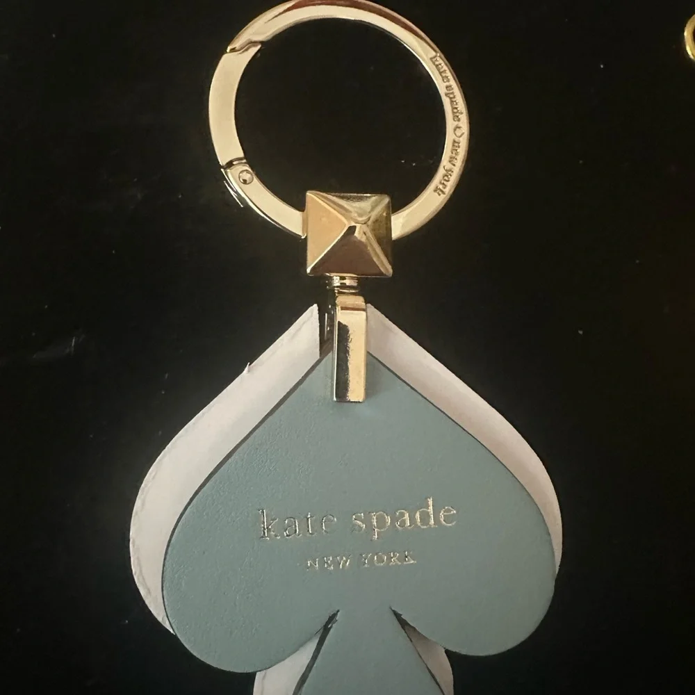 Kate Spade Heart Keychain & Bag Charm New‎ W/ Gold, Burgundy & Blue Charms
